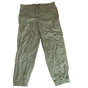 GAP Women's Cargo Jogger Pants Olive Green Elastic Waist Size L